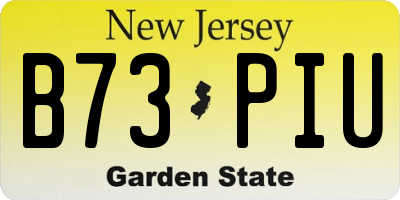 NJ license plate B73PIU