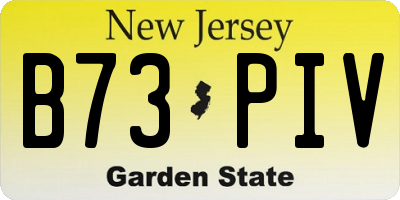 NJ license plate B73PIV