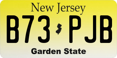 NJ license plate B73PJB