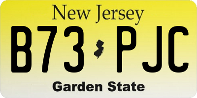 NJ license plate B73PJC