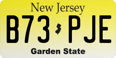 NJ license plate B73PJE
