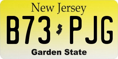 NJ license plate B73PJG