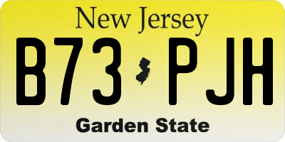 NJ license plate B73PJH