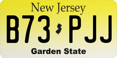 NJ license plate B73PJJ