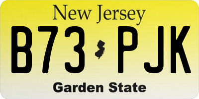 NJ license plate B73PJK