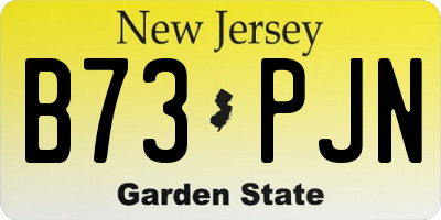 NJ license plate B73PJN