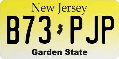 NJ license plate B73PJP
