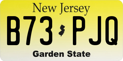 NJ license plate B73PJQ