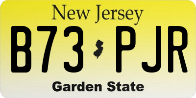 NJ license plate B73PJR