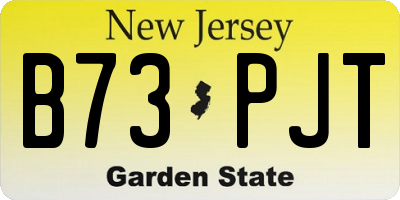 NJ license plate B73PJT