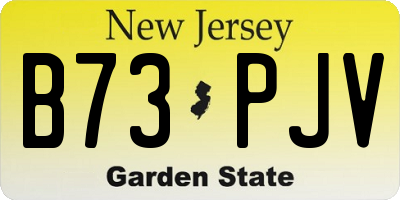 NJ license plate B73PJV