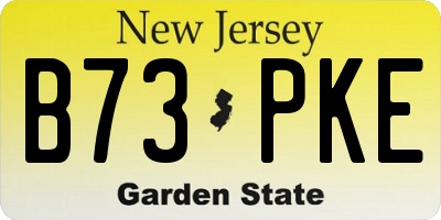NJ license plate B73PKE