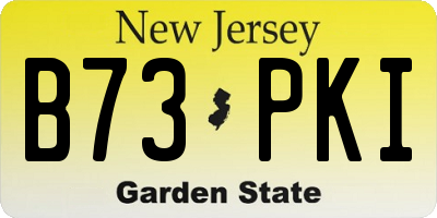 NJ license plate B73PKI