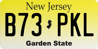 NJ license plate B73PKL