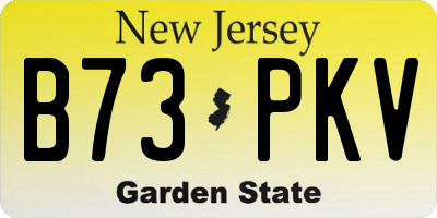 NJ license plate B73PKV