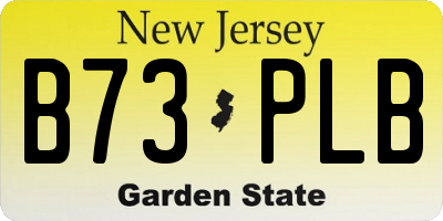 NJ license plate B73PLB