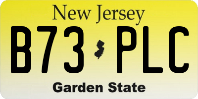 NJ license plate B73PLC