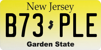 NJ license plate B73PLE