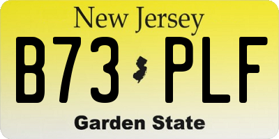 NJ license plate B73PLF