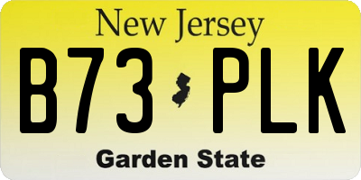 NJ license plate B73PLK