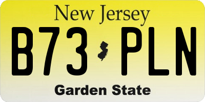 NJ license plate B73PLN