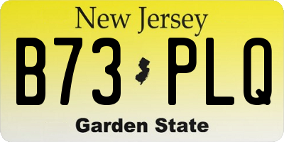 NJ license plate B73PLQ