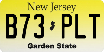 NJ license plate B73PLT