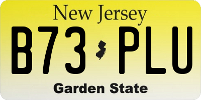 NJ license plate B73PLU