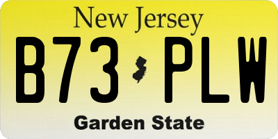 NJ license plate B73PLW