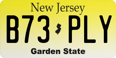 NJ license plate B73PLY