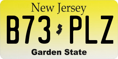 NJ license plate B73PLZ
