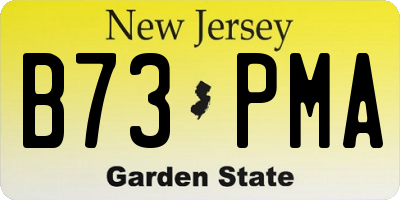 NJ license plate B73PMA
