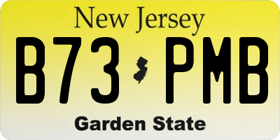 NJ license plate B73PMB