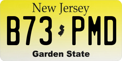 NJ license plate B73PMD
