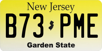 NJ license plate B73PME