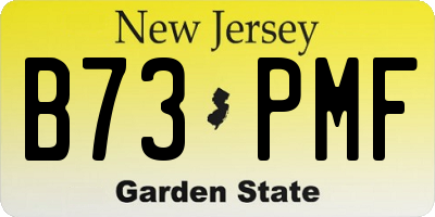 NJ license plate B73PMF