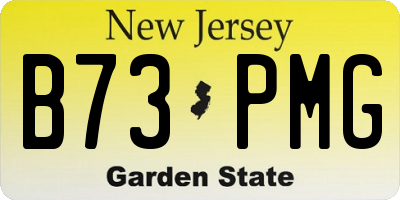 NJ license plate B73PMG