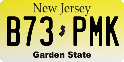 NJ license plate B73PMK