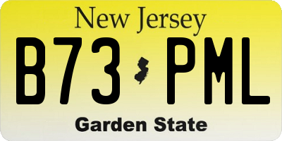 NJ license plate B73PML