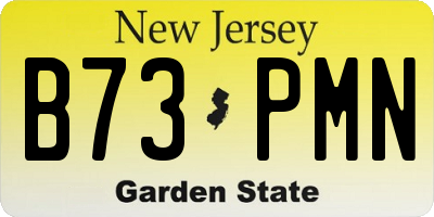 NJ license plate B73PMN