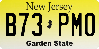 NJ license plate B73PMO