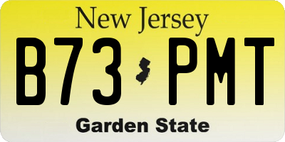 NJ license plate B73PMT