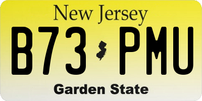 NJ license plate B73PMU