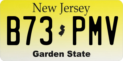 NJ license plate B73PMV