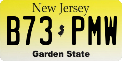 NJ license plate B73PMW