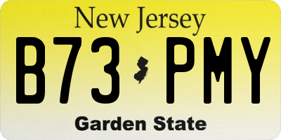 NJ license plate B73PMY