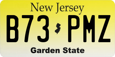 NJ license plate B73PMZ