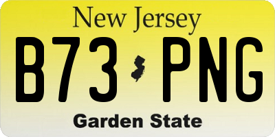 NJ license plate B73PNG
