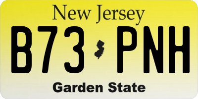 NJ license plate B73PNH
