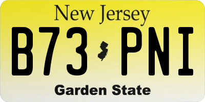 NJ license plate B73PNI